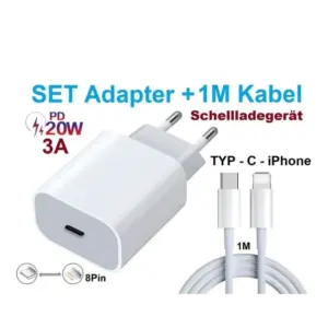Power Adapter 20W mit Ladekable C-lightning 1M